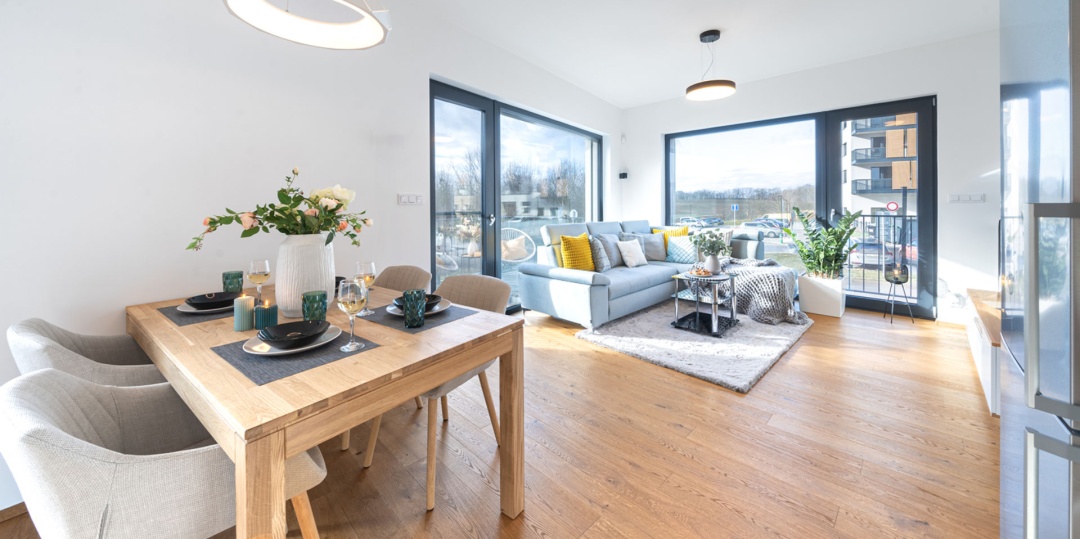 Ukázka homestagingu jídelny a obývacího pokoje